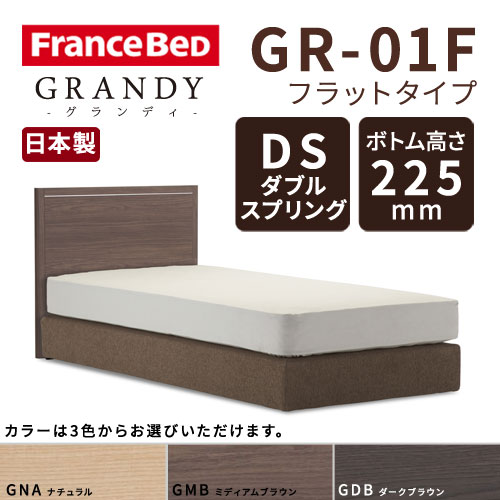 【フレームのみ】【開梱設置無料】フランスベッド グランディ GR-01F DSタイプ(ダブルスプリング) ボトム高さ22.5cm セミダブルサイズ(M)【代引き不可】