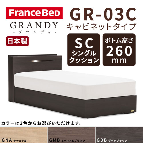 【フレームのみ】フランスベッド グランディ GR-03C SCタイプ ボトム高さ26.0cm セミダブルサイズ(M)【都内・隣接県は開梱設置無料(日曜・祝日配送除く)】【代引き不可】