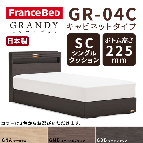 【フレームのみ】フランスベッド グランディ GR-04C SCタイプ ボトム高さ22.5cm ダブルサイズ(D)【都内・隣接県は開梱設置無料(日曜・祝日配送除く)】【代引き不可】