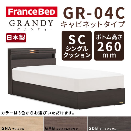 【フレームのみ】【開梱設置無料】フランスベッド グランディ GR-04C SCタイプ ボトム高さ26.0cm シングルサイズ(S)【代引き不可】